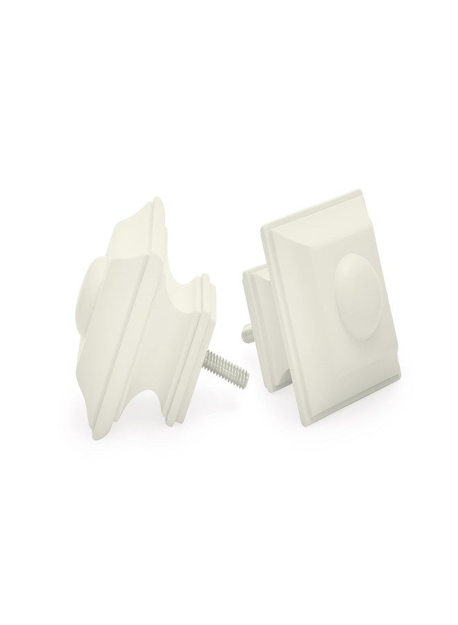 Ivilon Drapery Window Curtain Rod Set - Square Design 1 1/8 Rod. 28 to 48 Inch. Ivory/White - Image 2